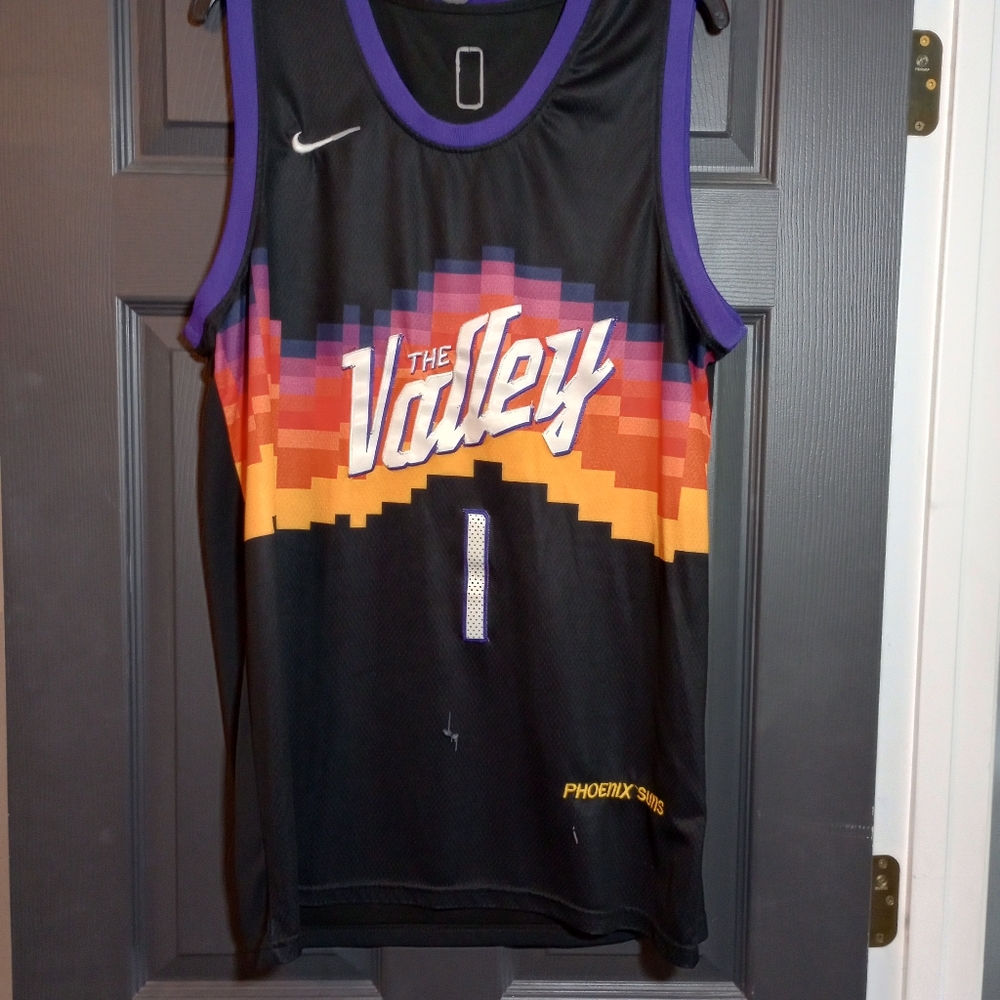 Nike Devin Booker Phoenix Suns The Valley NBA Jersey Colorful Artwork Sz Medium - Picture 2 of 7